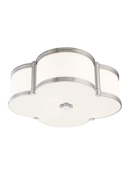 Chandler 16 3/4 inch Flush-Mount Ceiling Light in Polished Nickel.